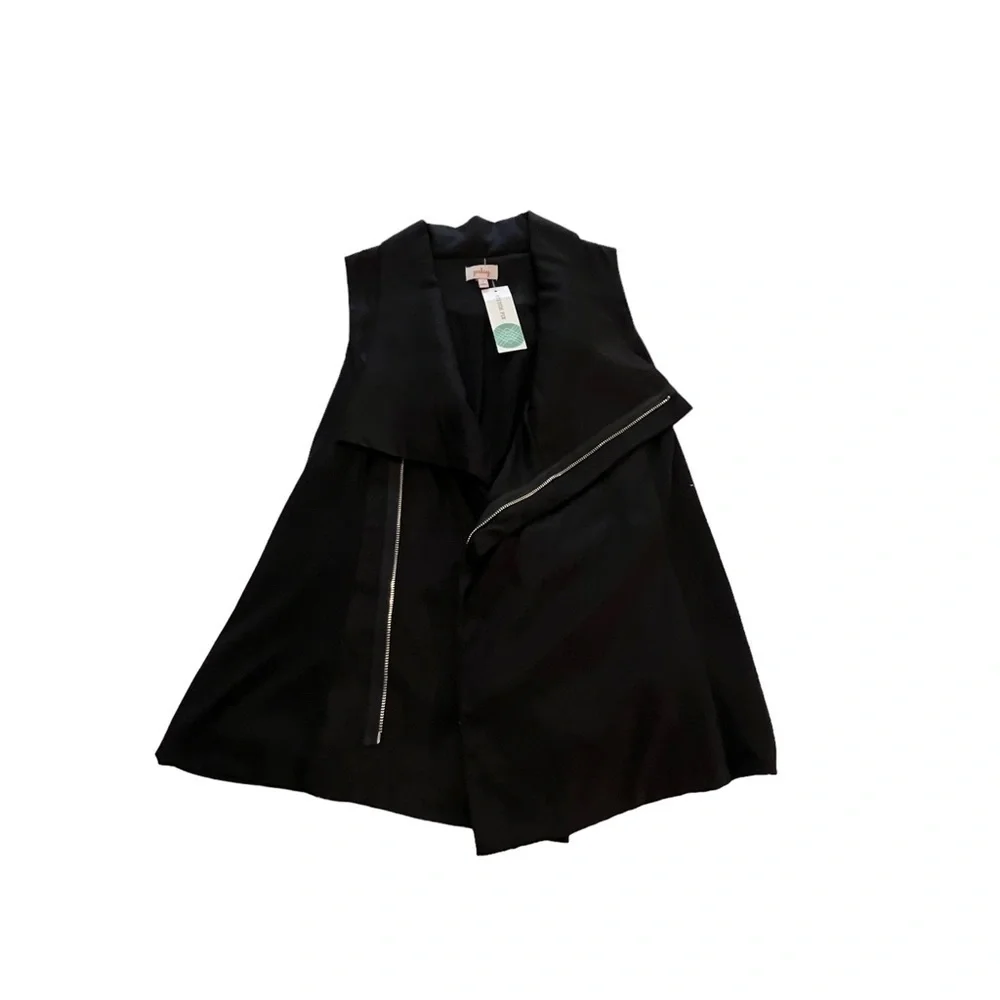 Stitch Fix Pixley Malynn Soft Moto Vest for Asymmetrical Zip Front M Black - Picture 16 of 16